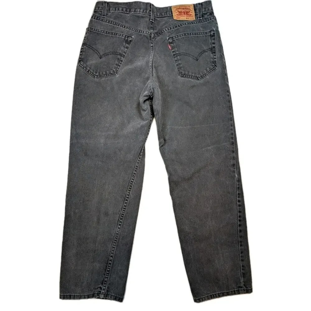 Levi’s 550 Relaxed Fit Jeans Light Wash Black Mens 36 x 30 90s Streetwear Y2K